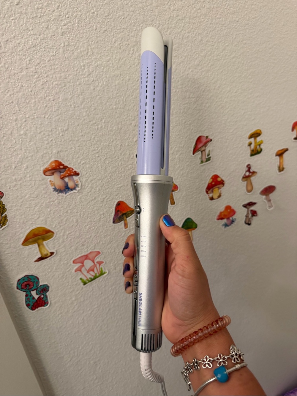 Lilac and Silver Curling Iron